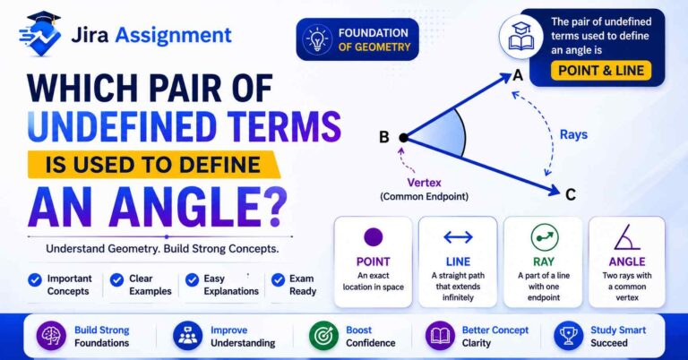 Which pair of undefined terms is used to define an angle